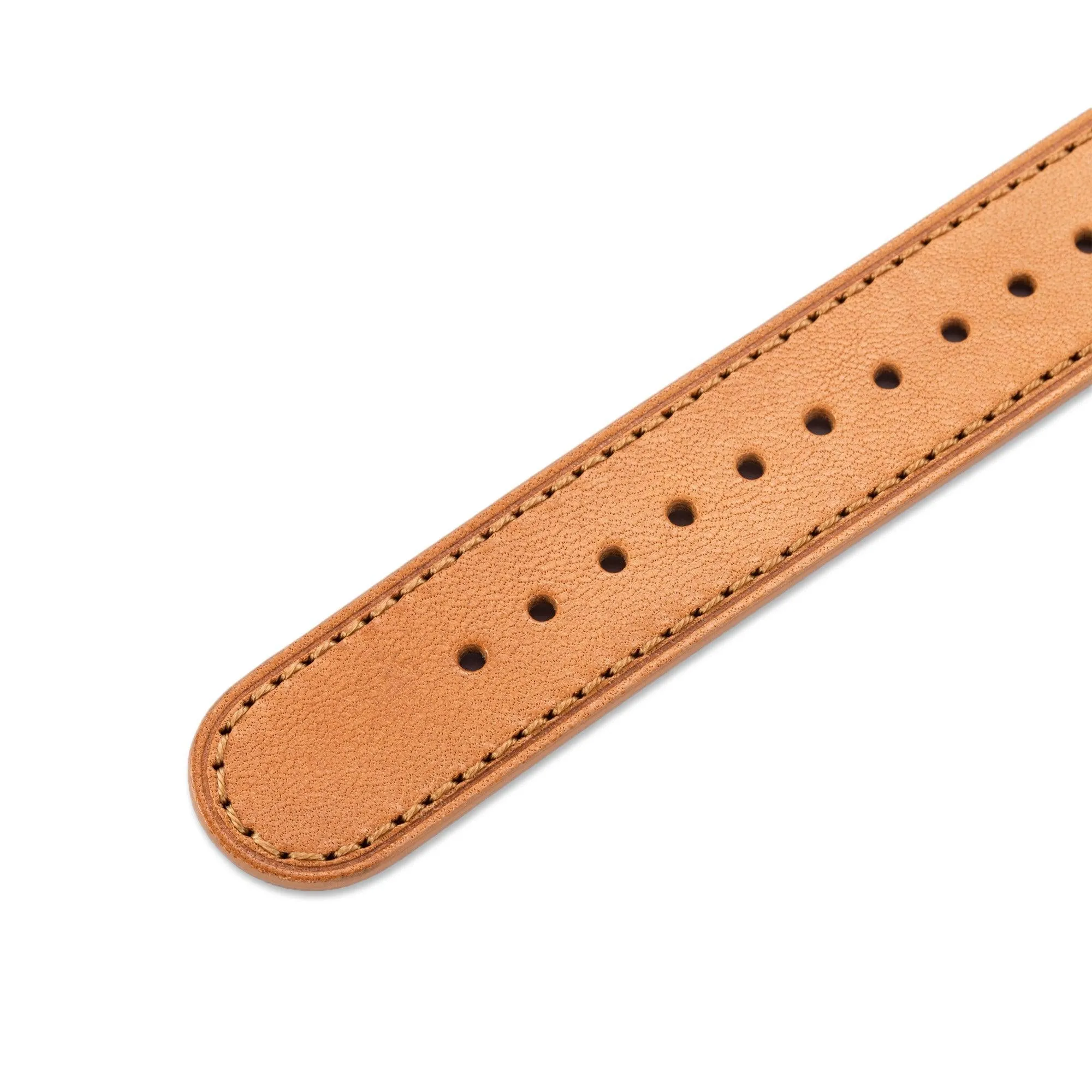 One-Piece Camel Leather Band & Steel Buckle