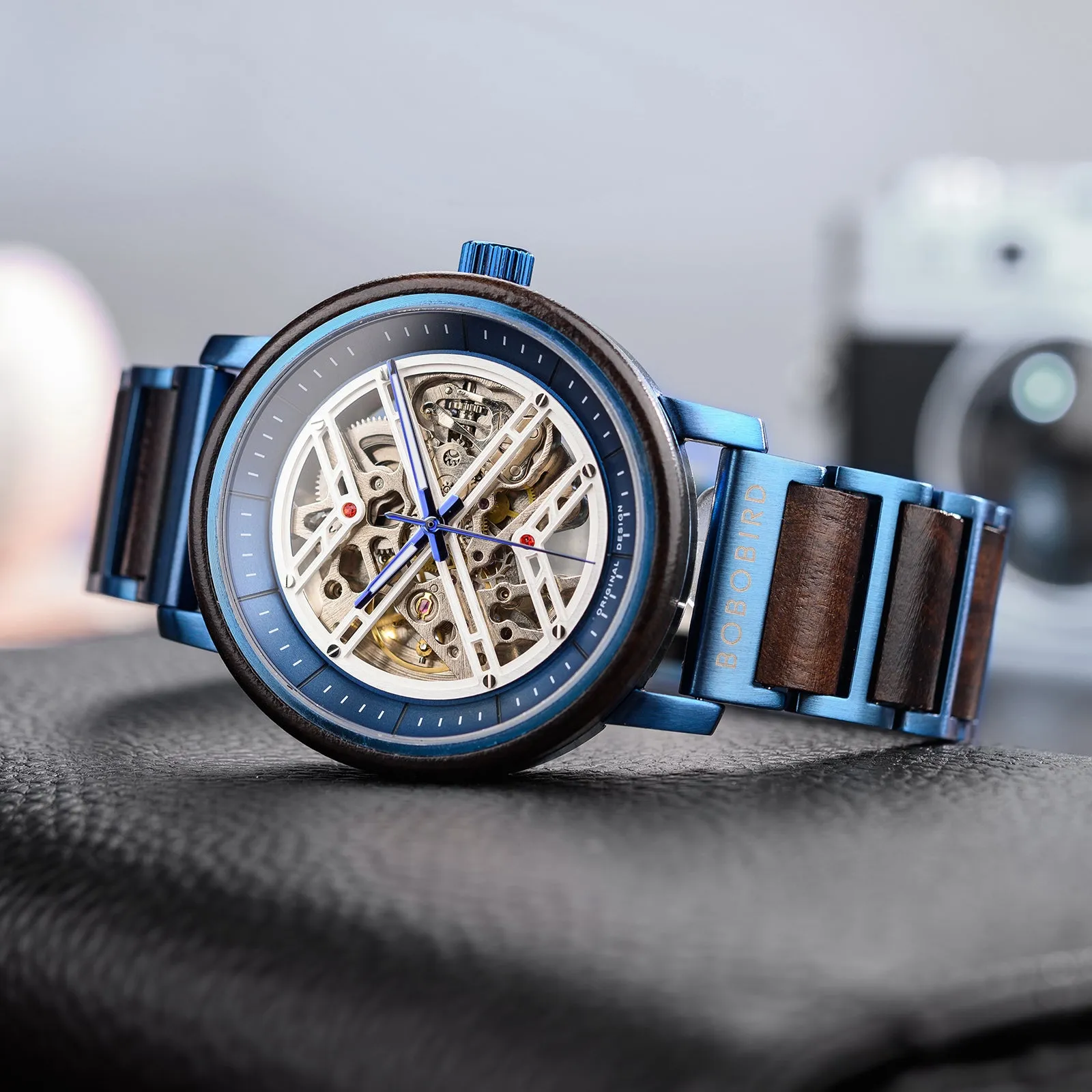 Palau - Blue Steel & Ebony Automatic Mechanical Watch