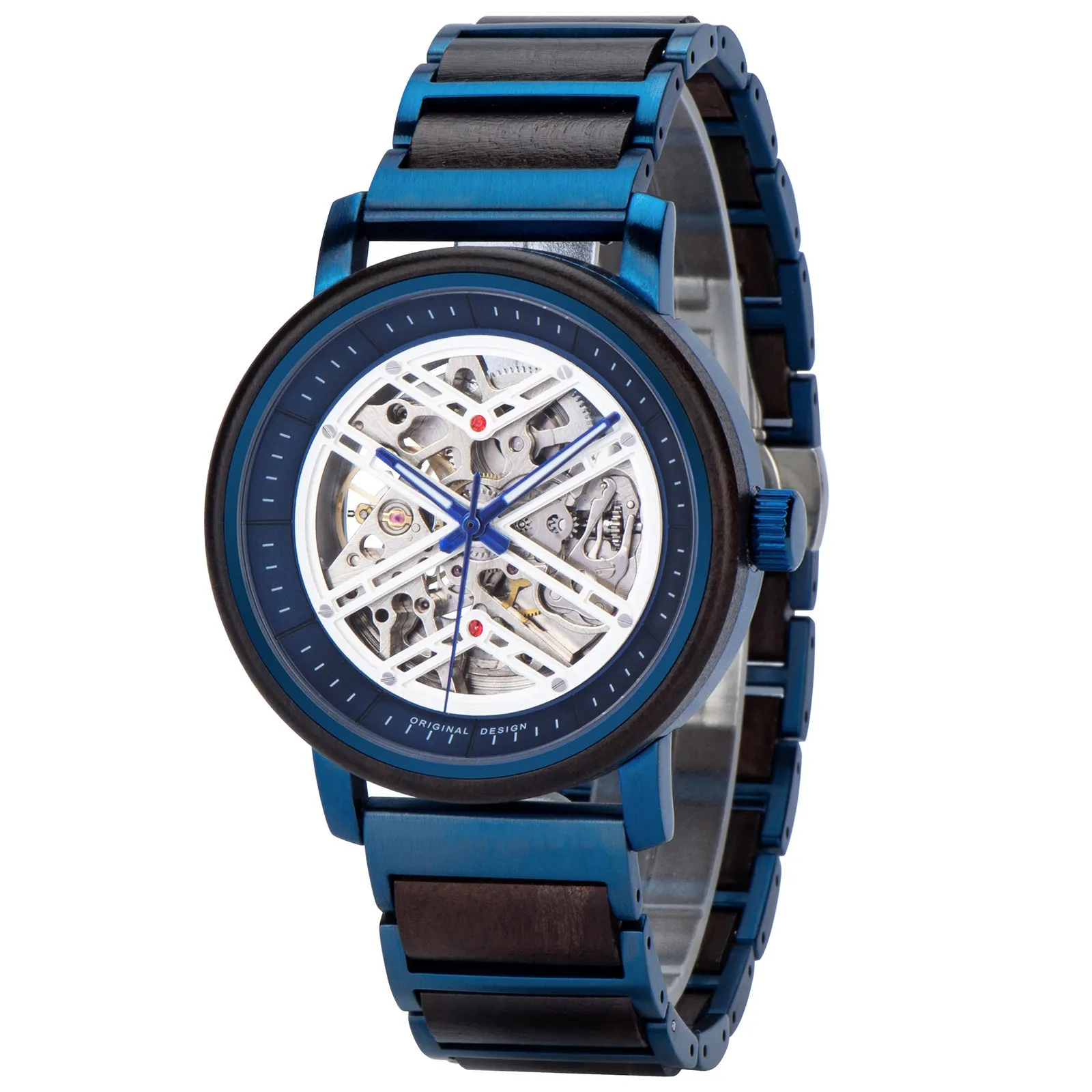 Palau - Blue Steel & Ebony Automatic Mechanical Watch