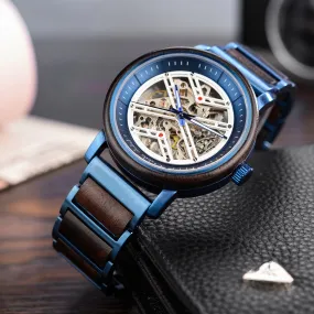 Palau - Blue Steel & Ebony Automatic Mechanical Watch