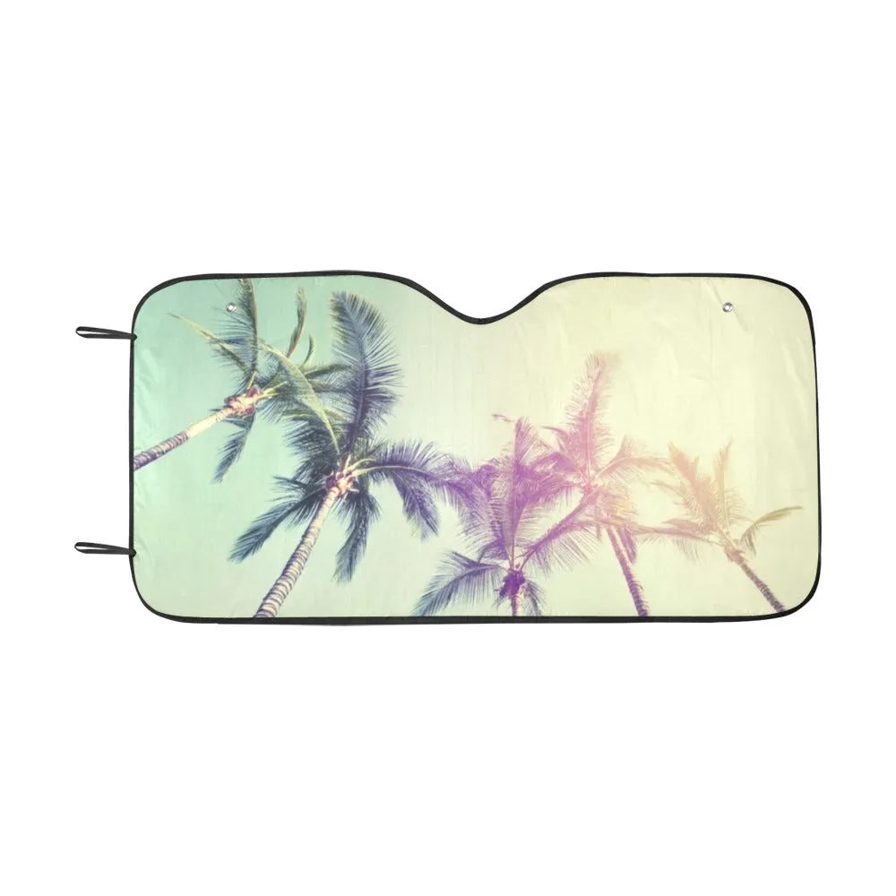 Palm Tree Windshield Sun Shade, Ocean Sea Tropical Car Accessories Auto Protector Window Visor Screen Cover Decor 55" x 29.53"