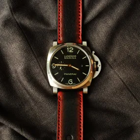 Panerai Neon Red Watch Band Panerai Red Strap For Officine Panerai Luminor Marina Radiomir PAM 22mm 24mm 26mm Band Handmade Leather Straps