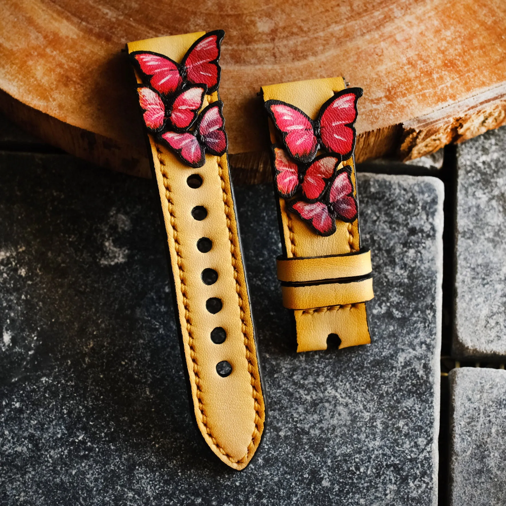 Pink Butterfly Apple Watch Strap For Ladies