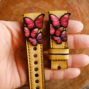 Pink Butterfly Apple Watch Strap For Ladies