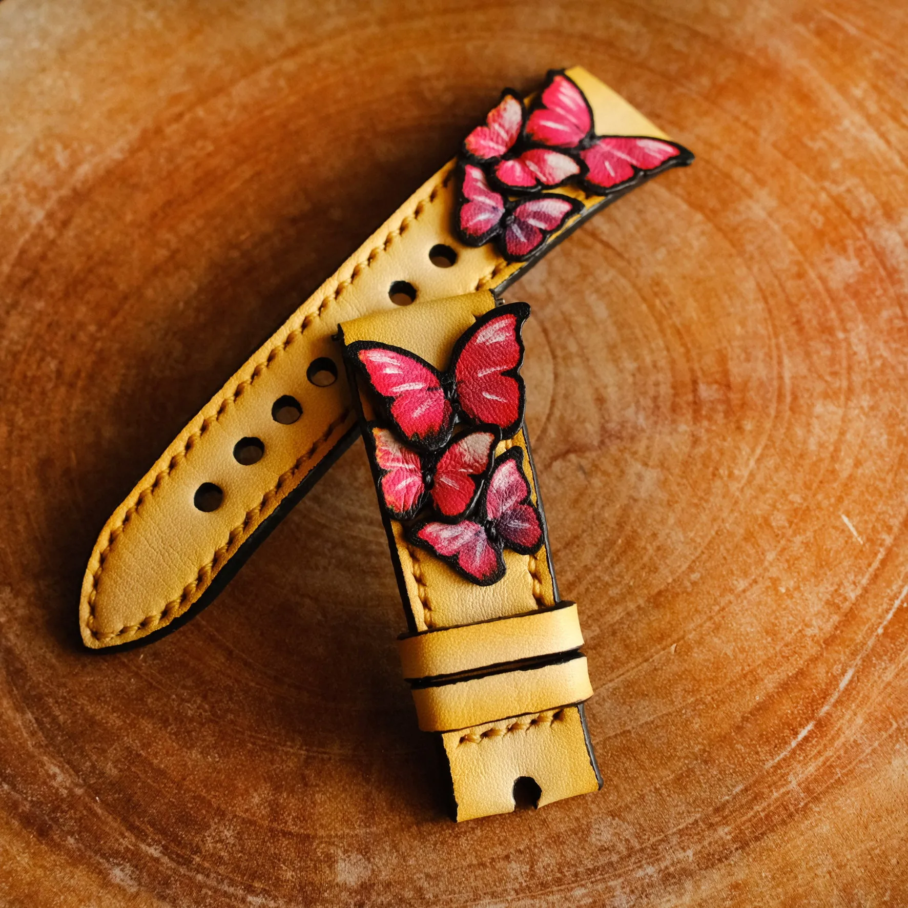 Pink Butterfly Apple Watch Strap For Ladies