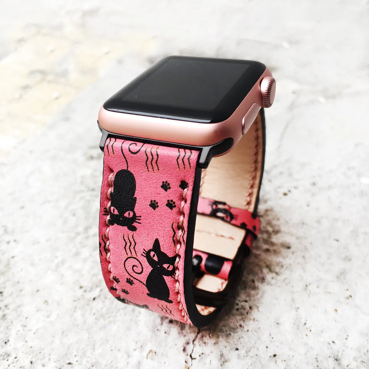 Pink Cat Apple Watch Strap Very Cute For Ladies