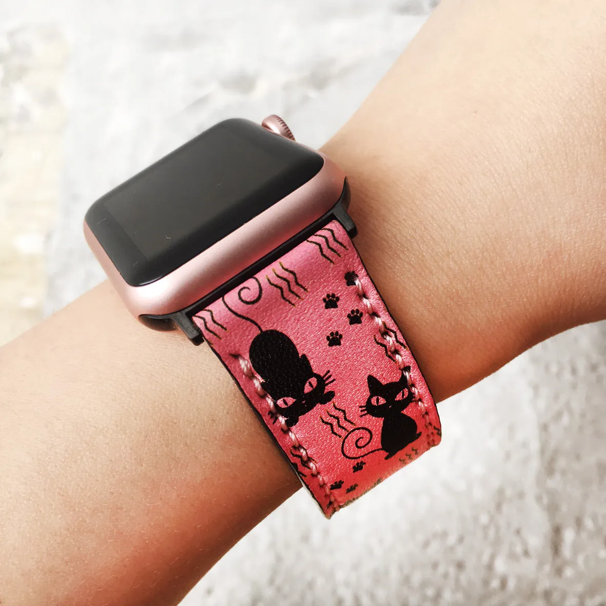 Pink Cat Apple Watch Strap Very Cute For Ladies