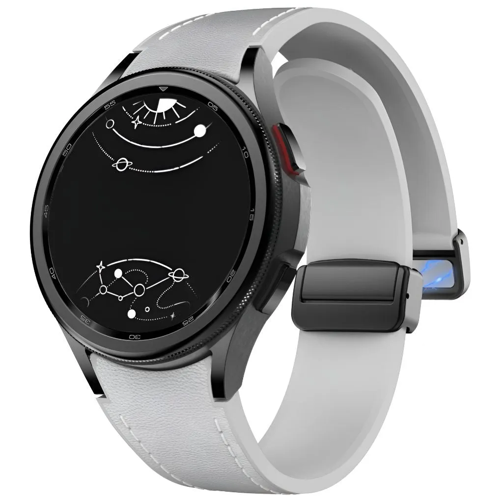 Plurimi Genuine Leather And Silicone Galaxy Band