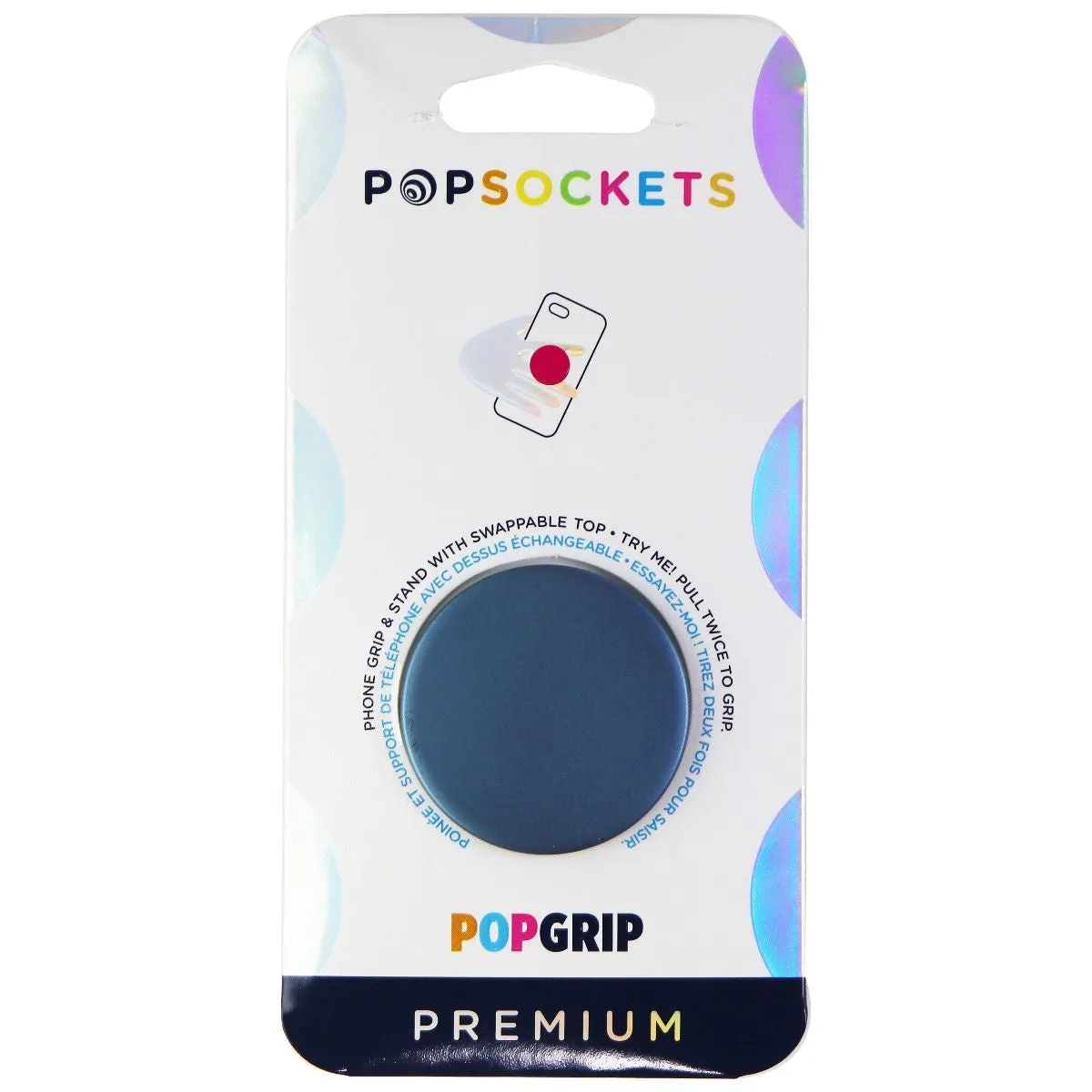 PopSockets PopGrip with Swappable Top for Phones & Tablets - Aluminum Batik Blue