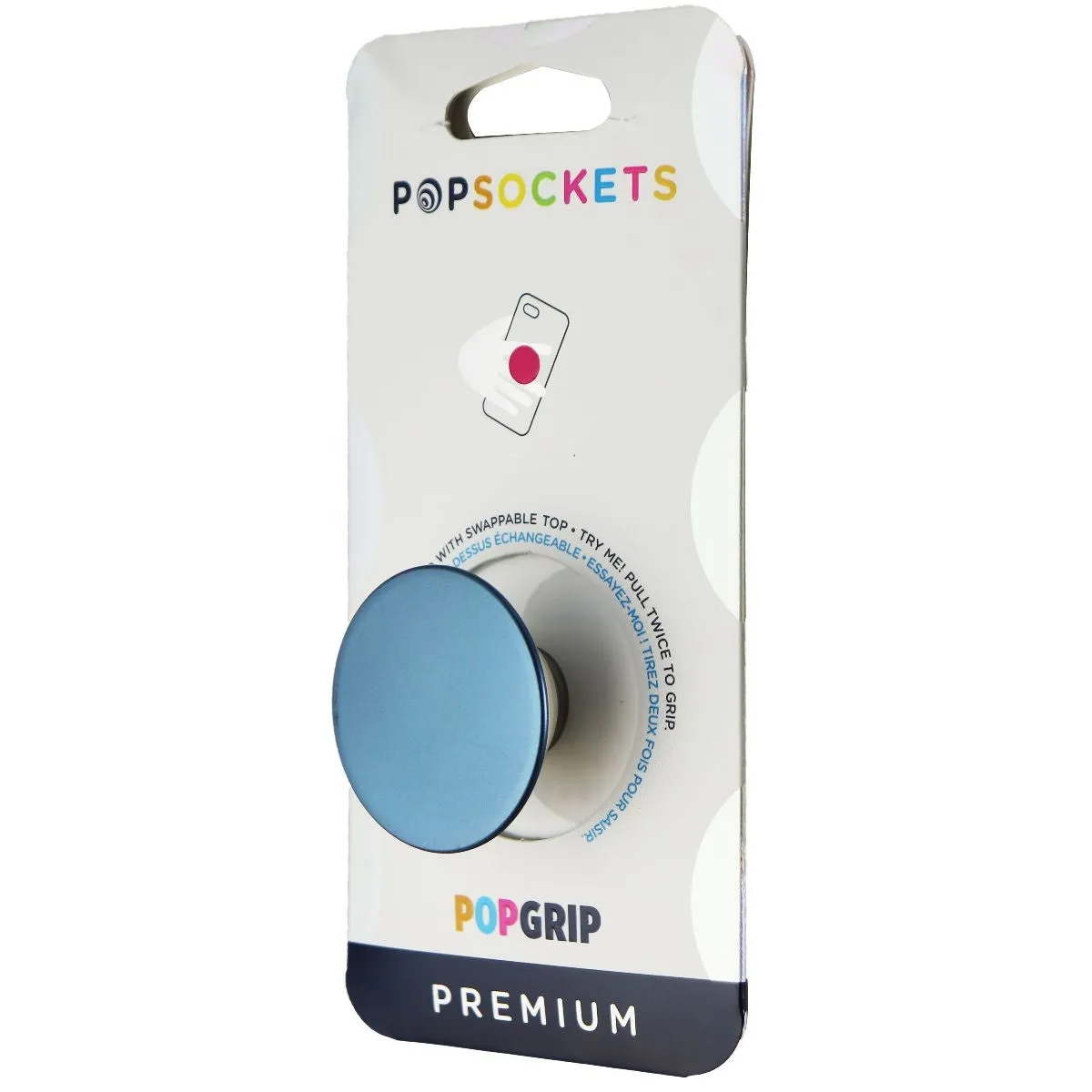 PopSockets PopGrip with Swappable Top for Phones & Tablets - Aluminum Batik Blue