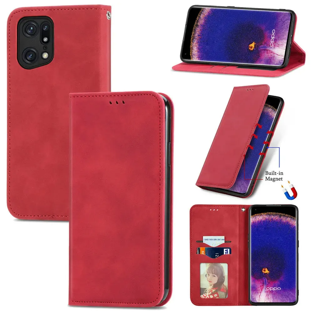 Premium Leather Flip Case for OPPO Find X5 Lite & X3 Pro - Stylish Wallet Cover