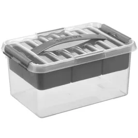 Q-Line Storage Box With Tray 6L - Transparent/Metallic