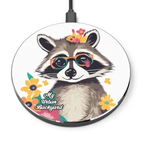 Raccoon with Glasses, 10W Wireless Charger for iPhone, Android, Earbuds