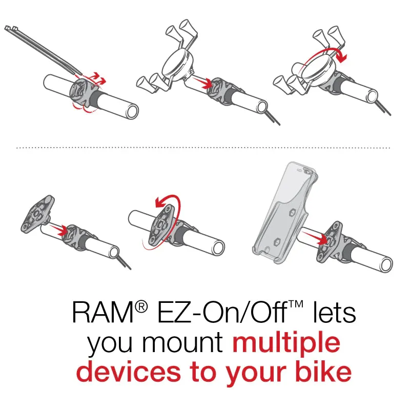 Ram X-Grip Phone Mount w/ RAM EZ-On/Off Bicycle Base | RAP-274-1-UN7