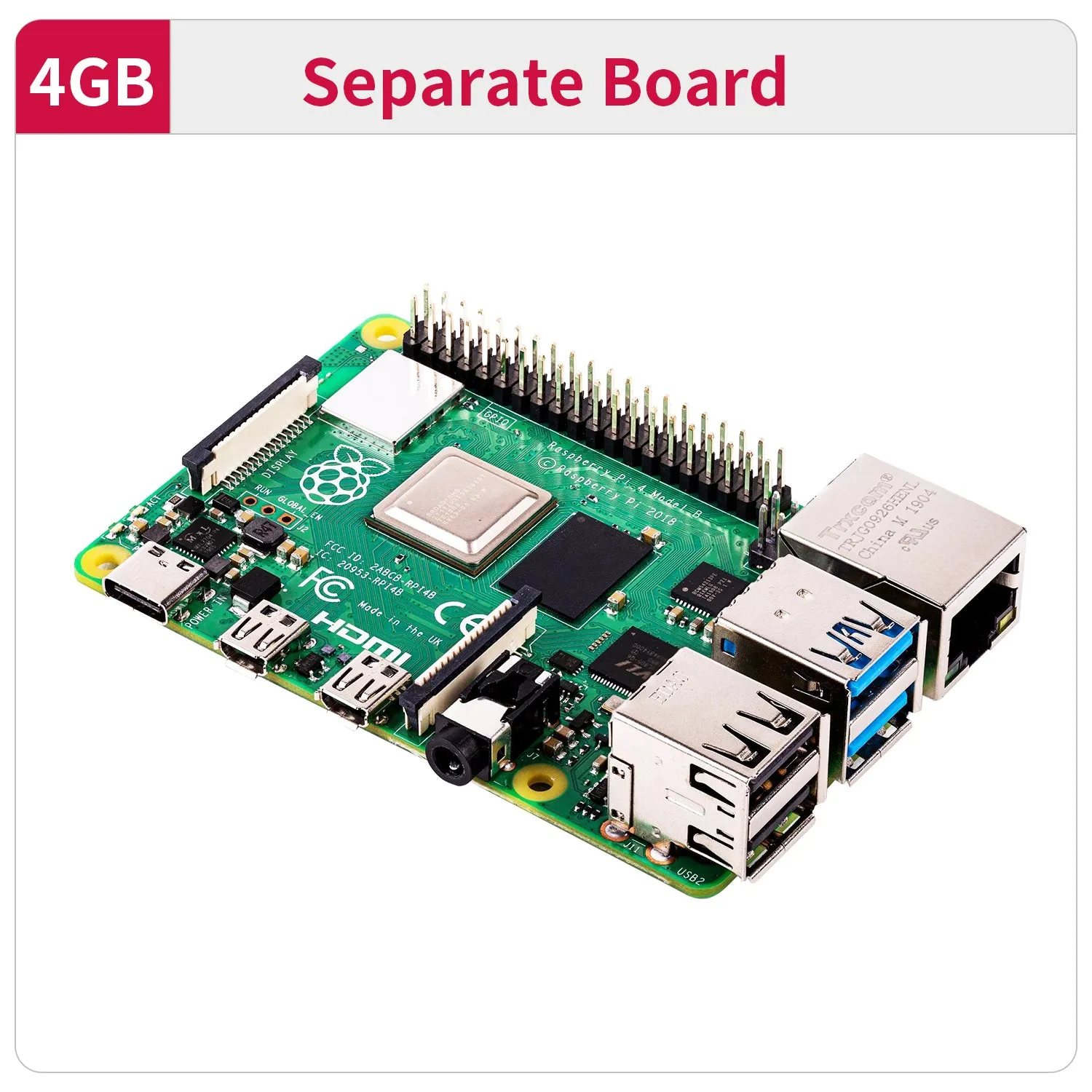 Raspberry Pi 4B board and starter kit