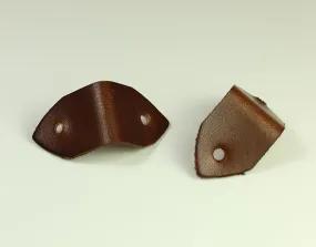 Replacement strap-ends for 2" watch cuff, brown or black leather