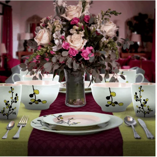 Retro Bloom Luxurious Stoneware Dinnerware with Complete Setting for 4 - 16 Piece