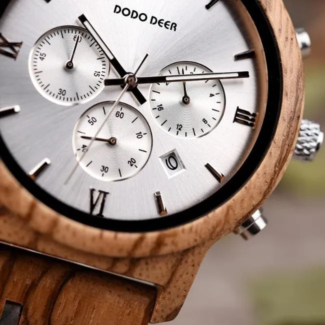 Retro Chronograph Wood Watch