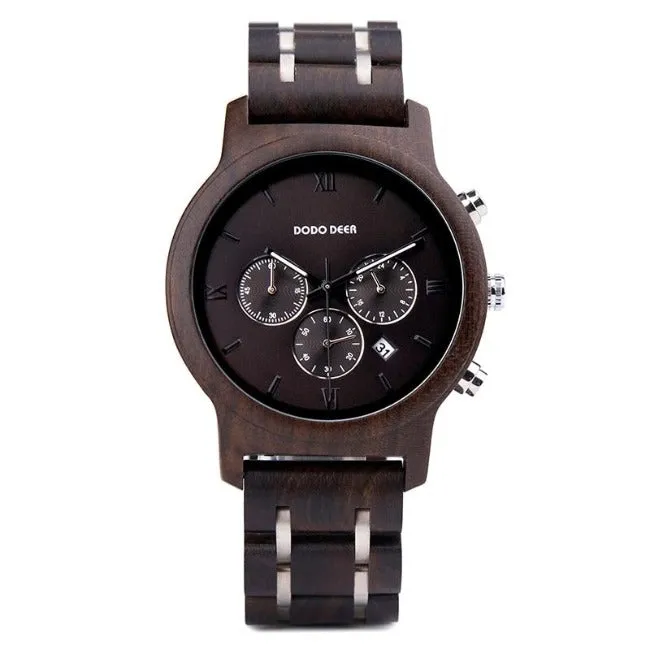 Retro Chronograph Wood Watch