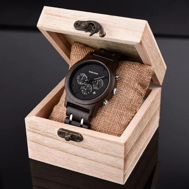 Retro Chronograph Wood Watch