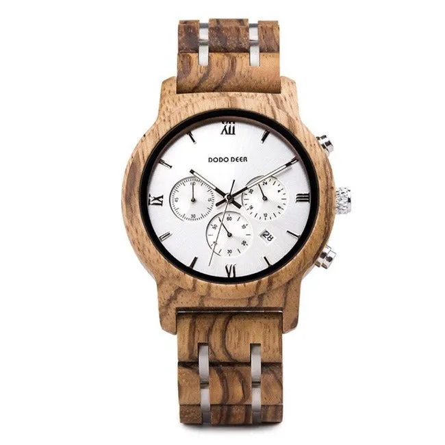 Retro Chronograph Wood Watch