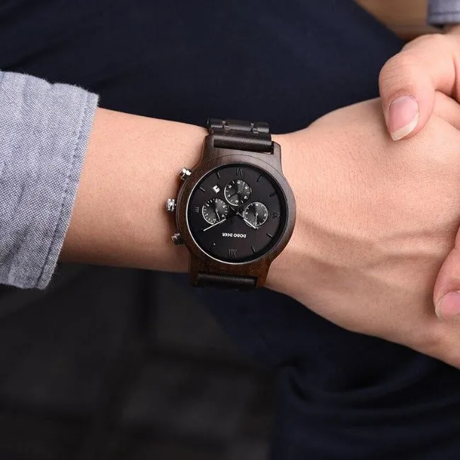 Retro Chronograph Wood Watch