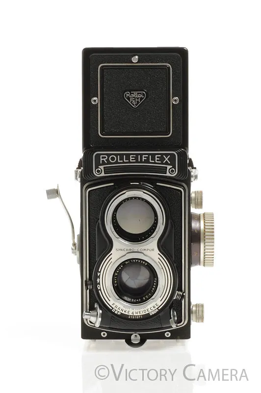 Rollei Rolleiflex T TLR Medium Format Film Camera w/ Zeiss 75mm F3.5 Lens [EX ]