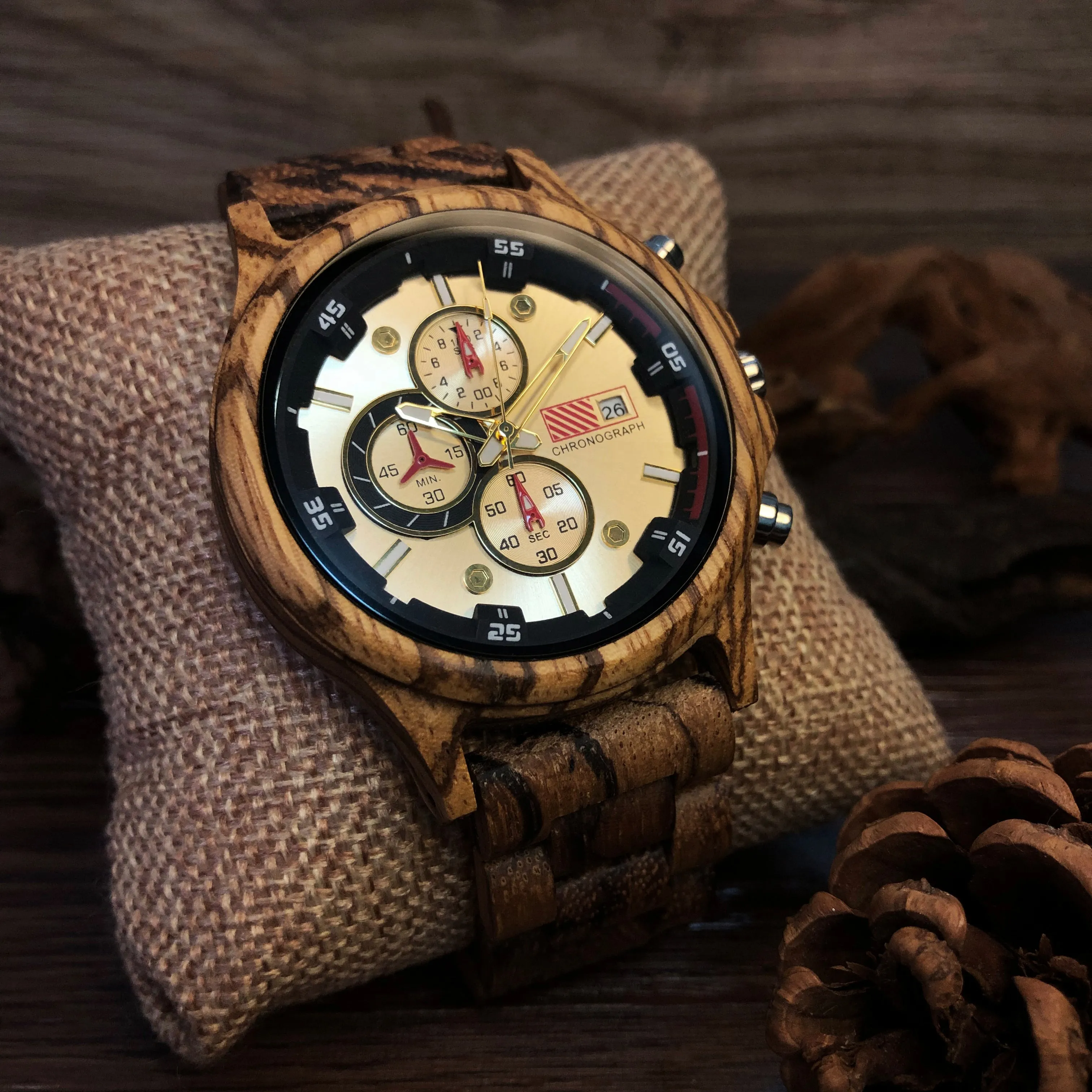 Rome - Zebrawood Chronograph