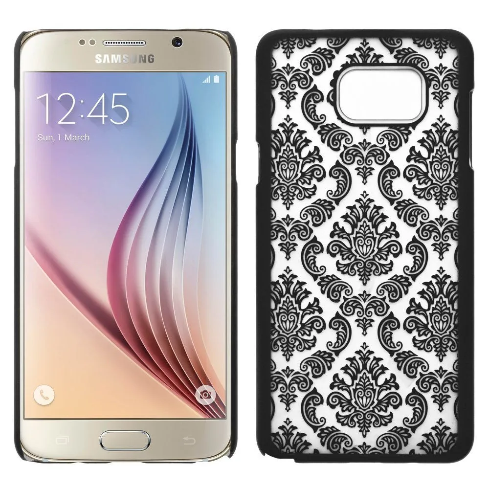 Samsung Galaxy Note 5 Case, Ultra Slim Damask Vintage Hard Case Cover for Galaxy Note 5 - Black