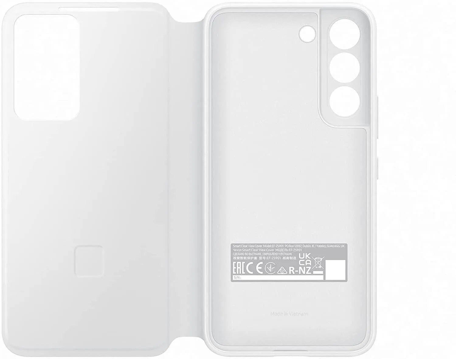 Samsung Galaxy S22 Clear View Cover White - EF-ZS901CWEGEW