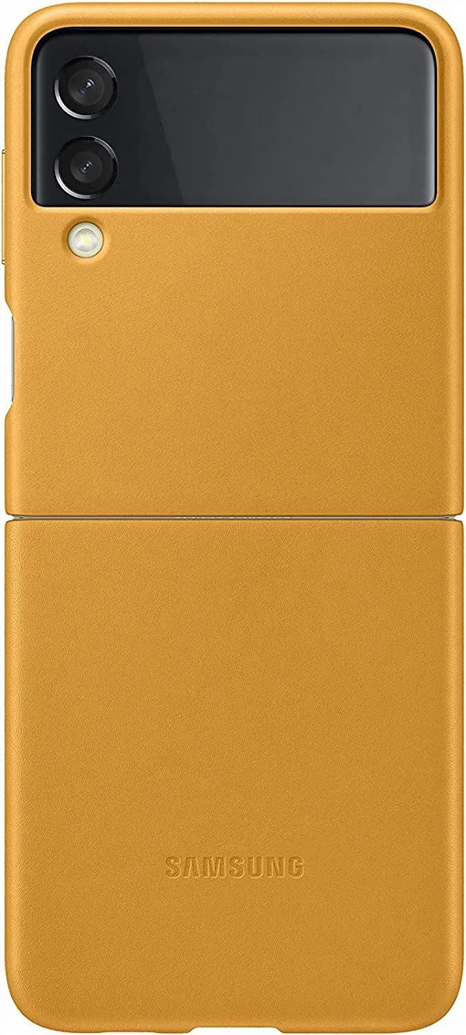 Samsung Galaxy Z Flip 3 Leather Cover Mustard - EF-VF711LYEGWW