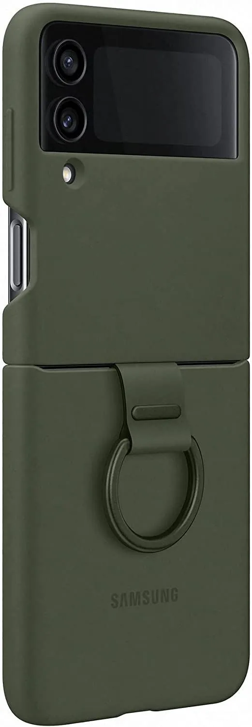 Samsung Galaxy Z Flip 4 Silicone Cover with Ring Khaki - EF-PF721TGEGWW