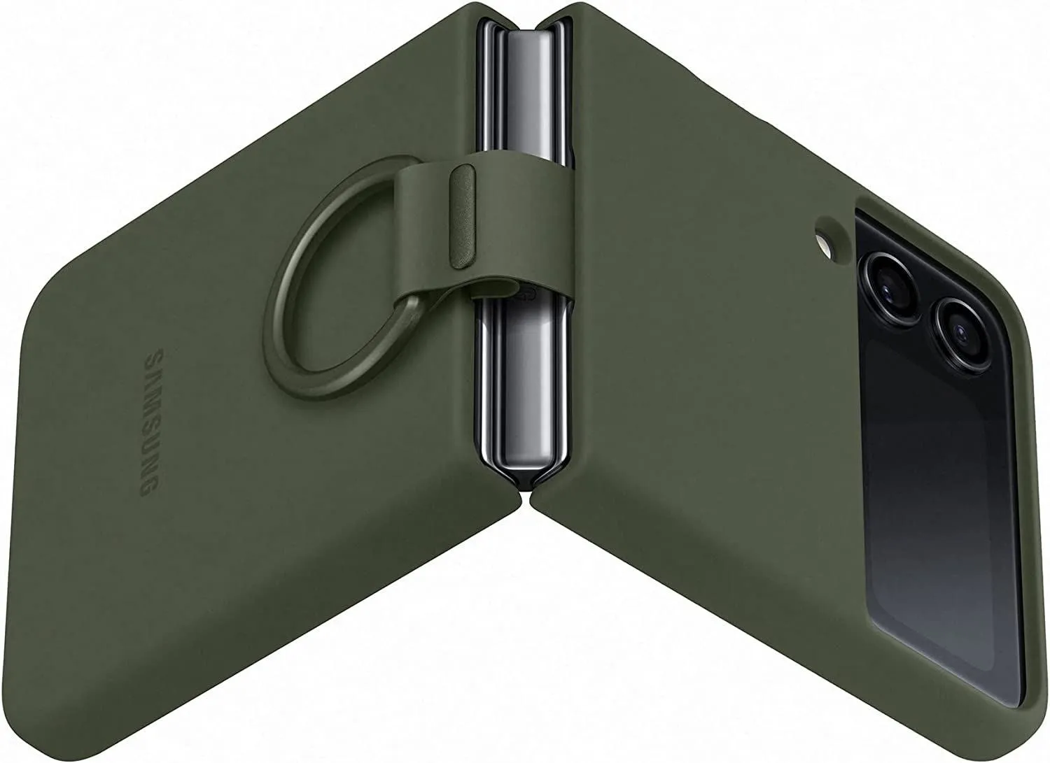 Samsung Galaxy Z Flip 4 Silicone Cover with Ring Khaki - EF-PF721TGEGWW