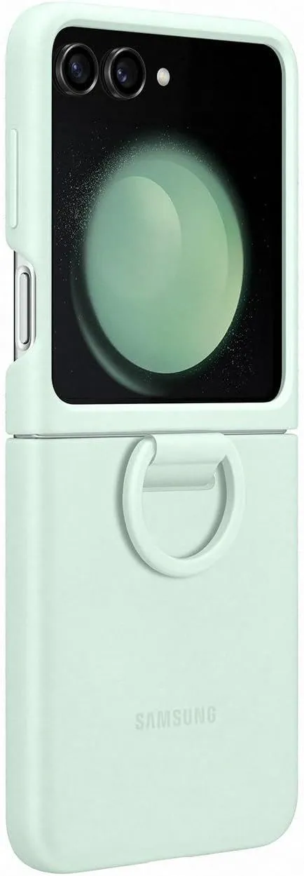 Samsung Galaxy Z Flip 5 Silicone Case with Ring Ocean Green - EF-PF731TMEGWW