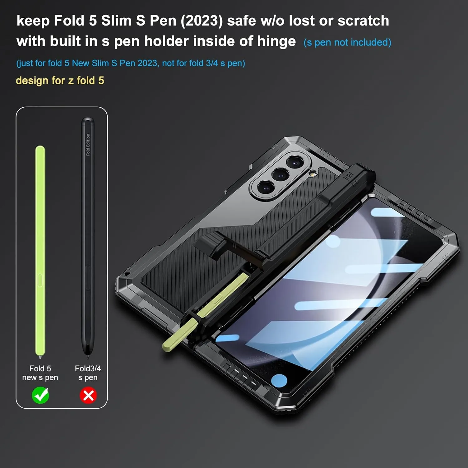 Samsung Galaxy Z-Fold-5 Case Protective Hinge Protection Phone Cover