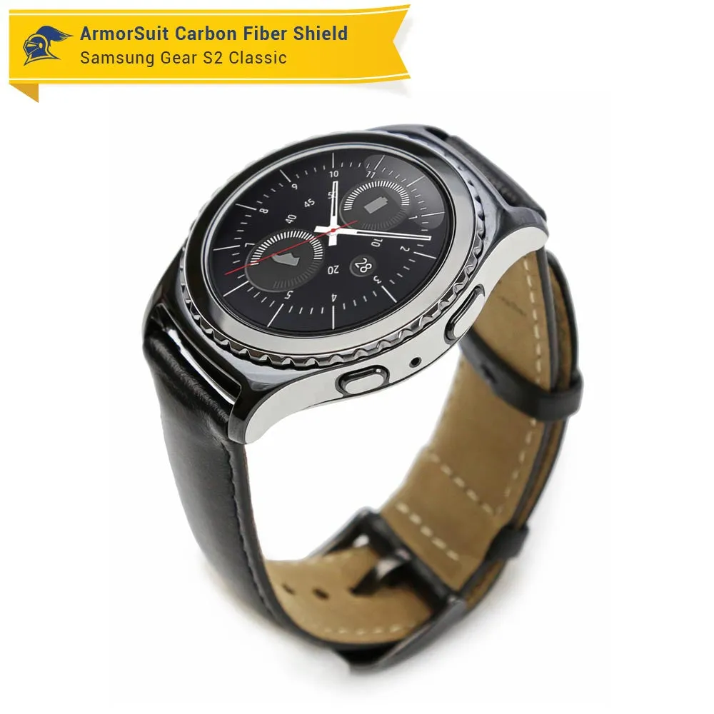 Samsung Gear S2 Classic Screen Protector   White Carbon Fiber Skin