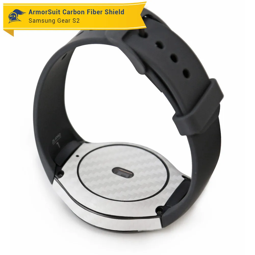 Samsung Gear S2 Screen Protector   White Carbon Fiber Skin