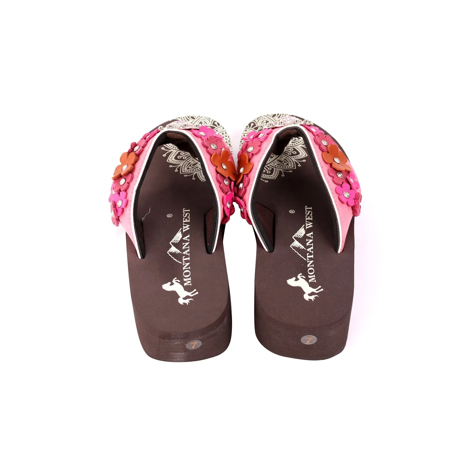 SE97-S001  Mandala Floral Applique Wedge Flip-Flop By Case - (12Pairs/Box)