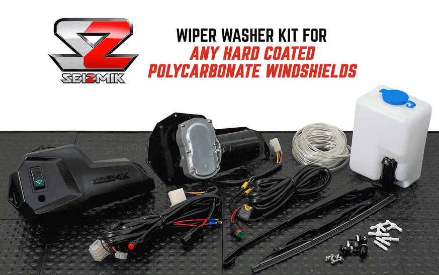 Seizmik Windshield Wiper and Washer Kit for Hard Coated Polycarbonate Windshields