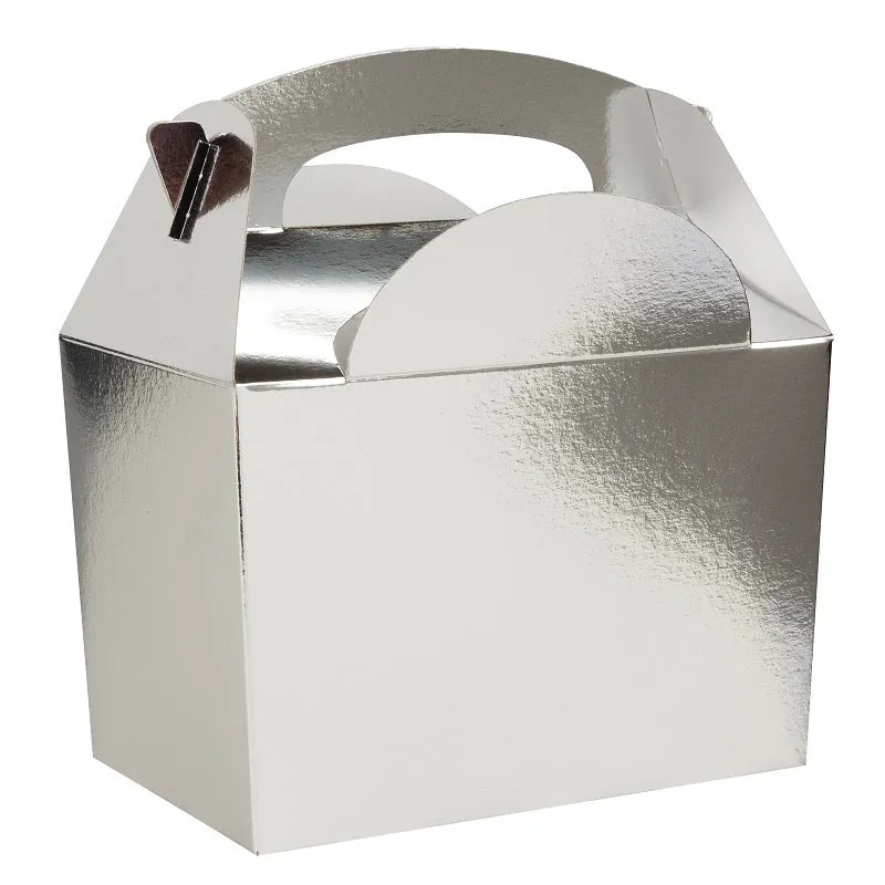 Silver Gable Party Boxes (4 pack)