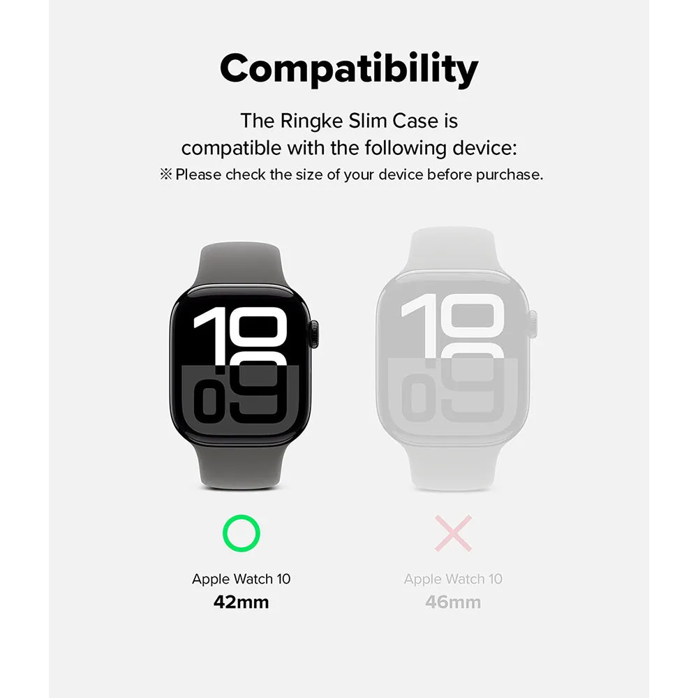 Slim Case For Apple Watch 10 42mm | Bezel [Frame Only] Hard Polycarbonate Thin Cover- Clear   Dark Gray