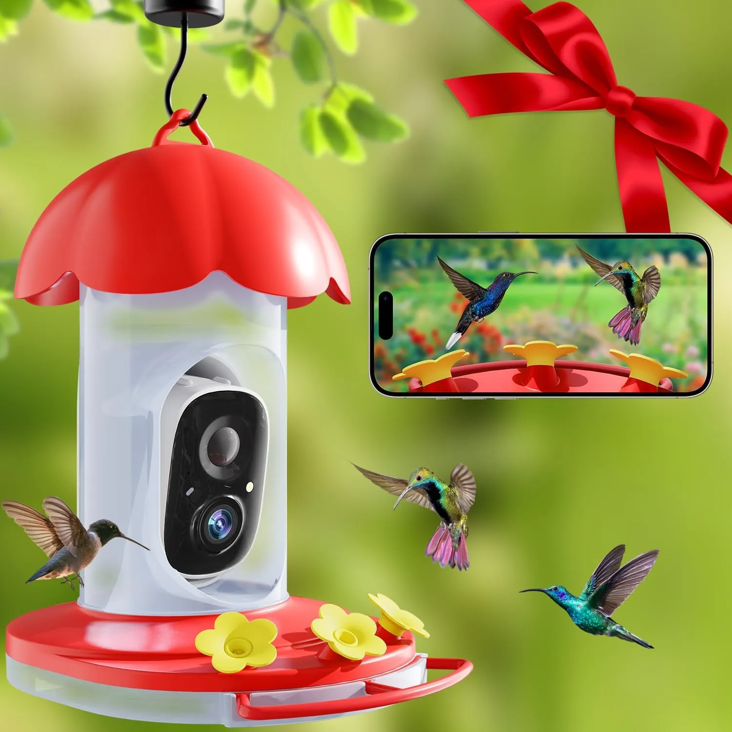 Smart Hummingbird Feeder Camera Bird Watching Camera Kit Auto Record Videos for Hummer Lover Dzees G04