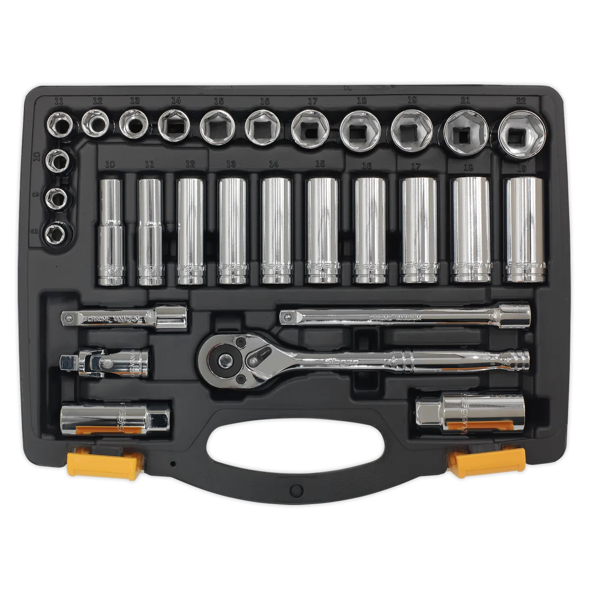 Socket Set 30pc 3/8"Sq Drive 6pt WallDrive¨ Metric