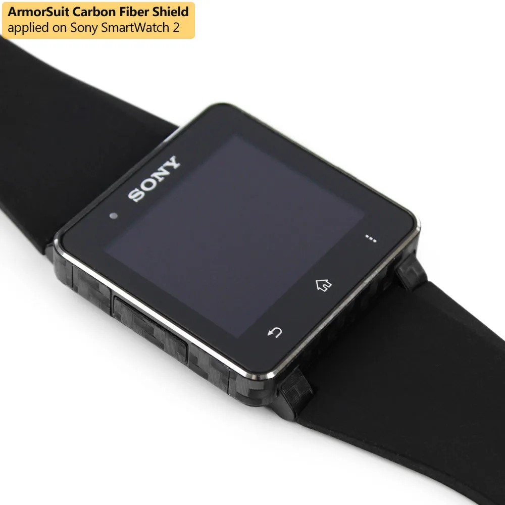 Sony SmartWatch 2 Screen Protector   Black Carbon Fiber Film Protector