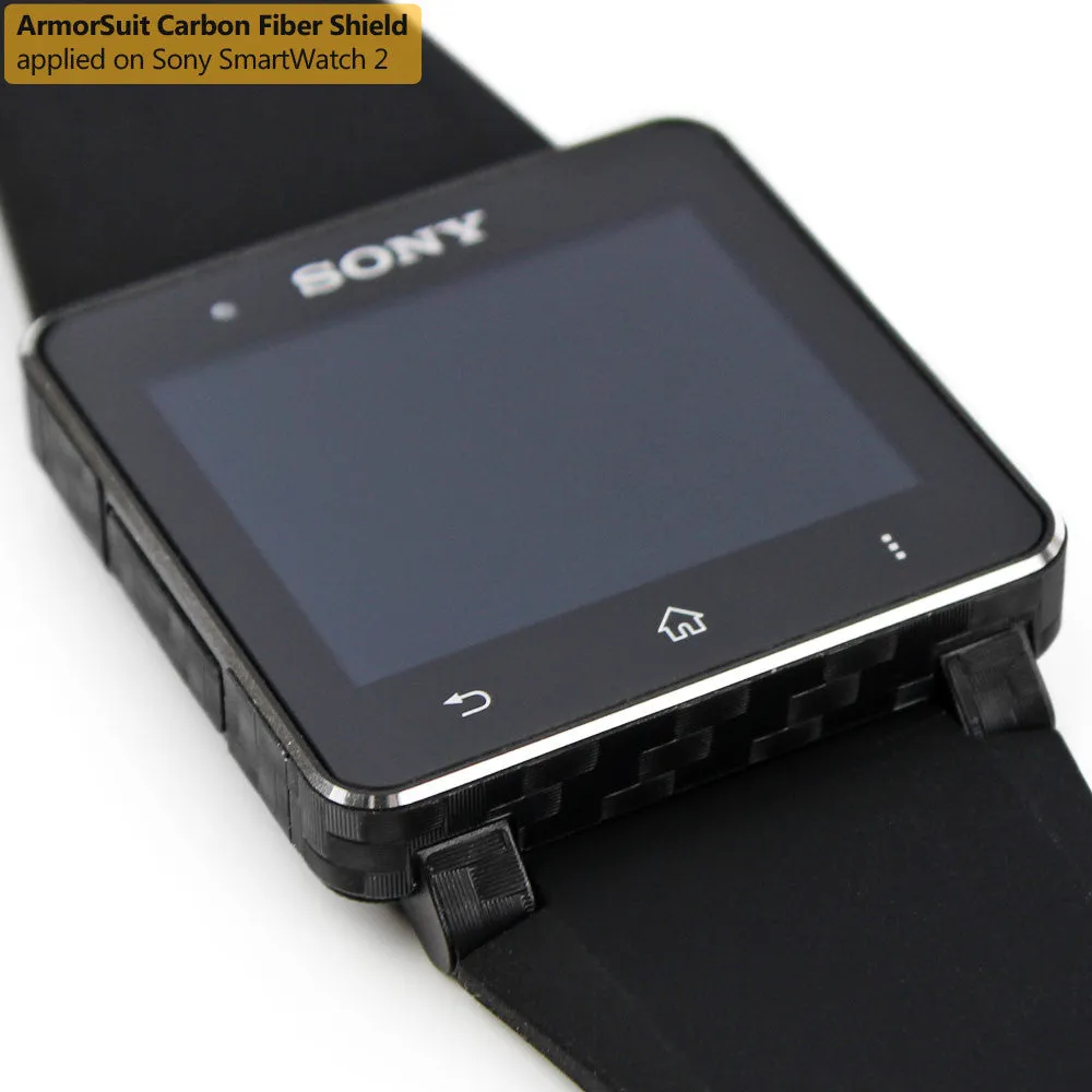 Sony SmartWatch 2 Screen Protector   Black Carbon Fiber Film Protector