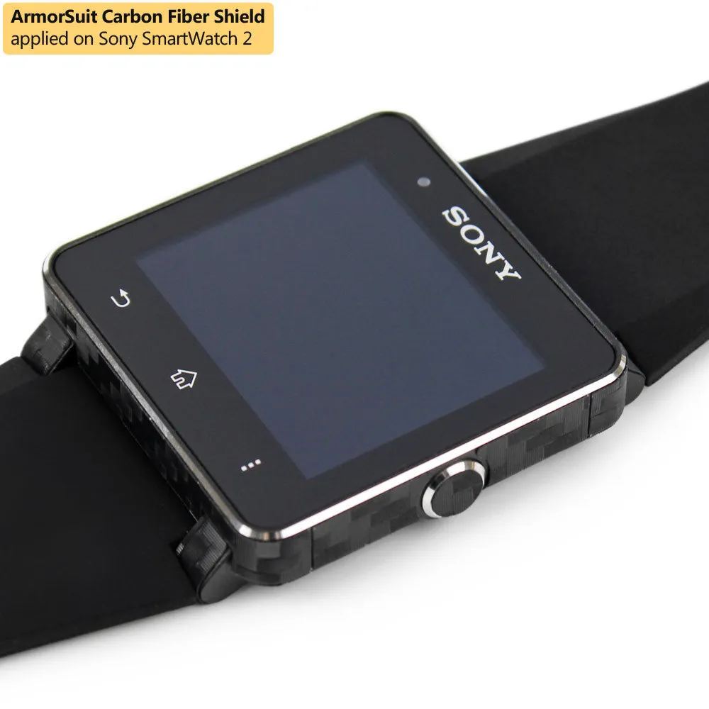 Sony SmartWatch 2 Screen Protector   Black Carbon Fiber Film Protector