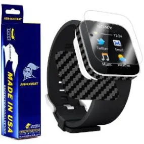 Sony SmartWatch Screen Protector   Black Carbon Fiber Film Protector