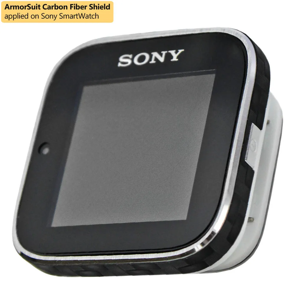 Sony SmartWatch Screen Protector   Black Carbon Fiber Film Protector