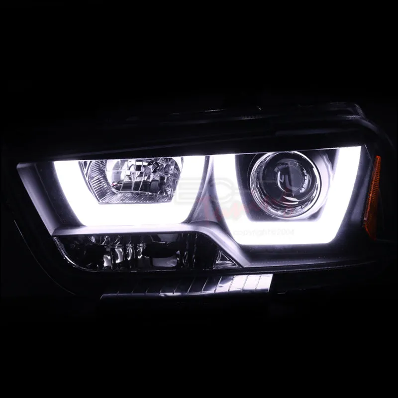 Spec-D Projector Headlights Dodge Charger (2011-2014) LED U-Bar - Black or Chrome