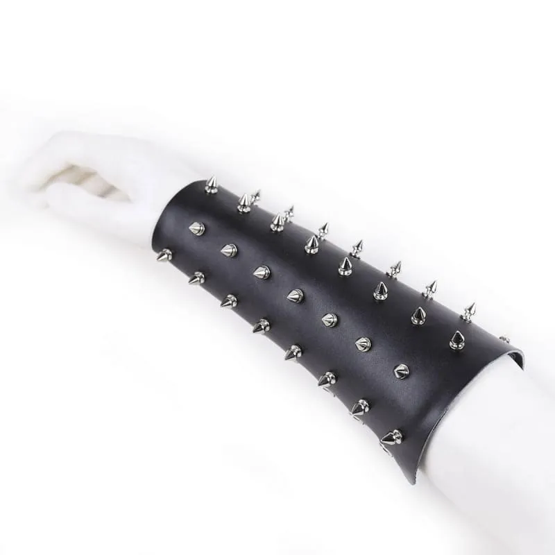 Spiked Leather Arm Guard for Erotic Bondage and Nail Armor Play